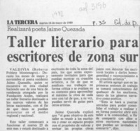 Taller literario para escritores de zona sur