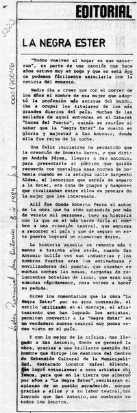 La Negra Ester  [artículo].
