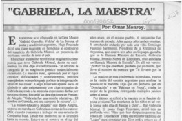 "Gabriela, la maestra"  [artículo] Omar Monroy.