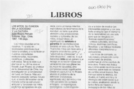 Los mitos, su función en la sociedad y la cultura  [artículo] Rogelio Rodríguez M.