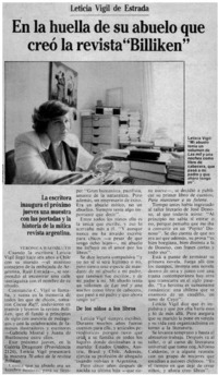 En la huella de su abuelo que creó la revista "Billiken"