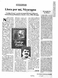 Llora por mí, Nicaragua  [artículo] José Leal.