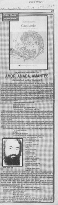 Amor, amada, amantes  [artículo] Israel Alvarez.