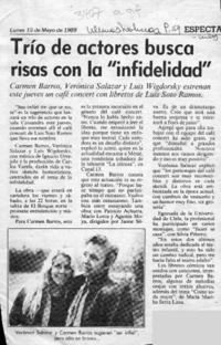 Trío de actores busca risas con la "infidelidad"