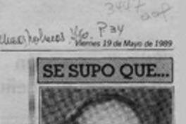 Se supo que --  [artículo] Mario Cánepa Guzmán.