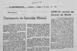 Centenario de Gabriela Mistral