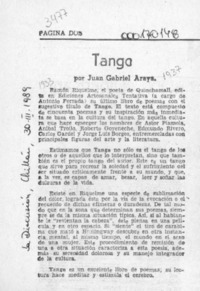 Tango  [artículo] Juan Gabriel Araya.