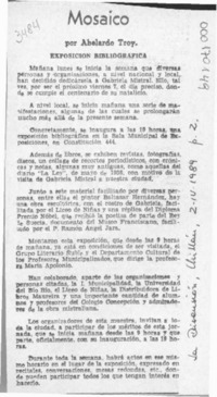 Mosaico  [artículo] Abelardo Troy.