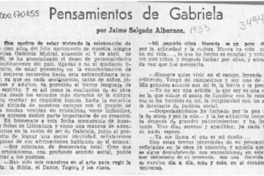 Pensamientos de Gabriela  [artículo] Jaime Salgado Albornoz.
