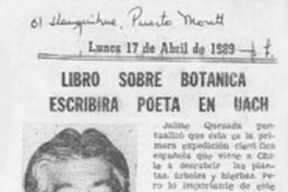 Libro sobre botánica escribirá poeta en UACH