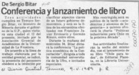 Conferencia y lanzamiento de libro  [artículo].