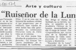 "Ruiseñor de la luna"  [artículo] Alberto Arraño.