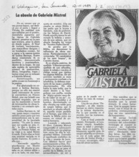 La abuela de Gabriela Mistral  [artículo] Enrique Neiman.