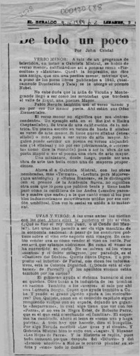 De todo un poco  [artículo] John Cristal.