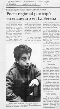 Poeta regional participó en encuentro en La Serena