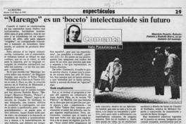 "Marengo" es un "boceto" intelectualoide sin futuro  [artículo] Italo Passalacqua C.