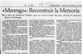 "Marengo", reconstruir la memoria