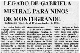 Legado de Gabriela Mistral para niños de Montegrande