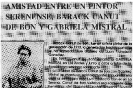 Amistad entre un pintor serenense, Barack Canut de Bon y Gabriela Mistral