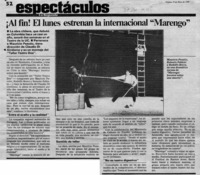 Al fin! El lunes estrenan la internacional "Marengo"  [artículo].