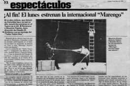 Al fin! El lunes estrenan la internacional "Marengo"  [artículo].