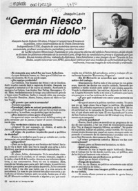 "Germán Riesco era mi ídolo"  [artículo] M. G. M.