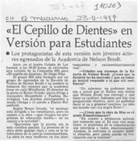 "El Cepillo de dientes" en versión para estudiantes  [artículo].
