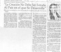 "La creación no debe ser extraña al país en el que se desarrolla"
