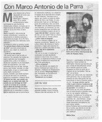 Con Marco Antonio de la Parra  [artículo] Mónica Silva.