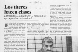Los Títeres hacen clases  [artículo].