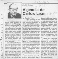 Vigencia de Carlos León  [artículo] Emilio Oviedo.