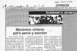Mecánico chileno pat'e perro y escritor  [artículo].