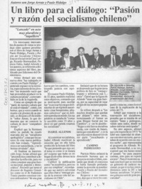 Un Libro para el diálogo, "Pasión y razón del socialismo chileno"  [artículo].