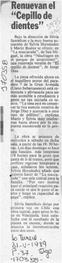 Renuevan el "Cepillo de dientes"  [artículo].