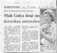 Malú Gatica donó sus derechos autorales