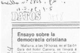 Ensayo sobre la Democracia Cristiana  [artículo].