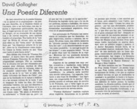 Una poesía diferente  [artículo] David Gallagher.