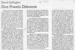 Una poesía diferente  [artículo] David Gallagher.