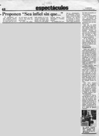 Proponen "Sea infiel sin que --"