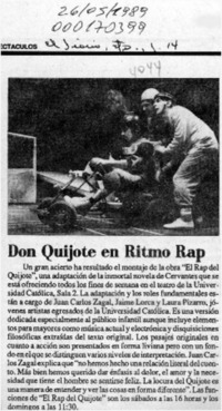 Don Quijote en ritmo rap  [artículo].