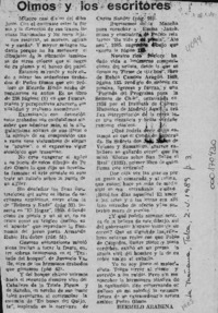 Olmos y los escritores  [artículo] Hermelo Arabena.