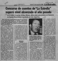 Concurso de cuentos de "La Estrella" superó nivel alcanzado el año pasado  [artículo].