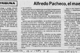 Alfredo Pacheco, el maestro  [artículo] Sergio Prenafeta J.