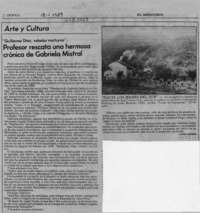 Profesor rescata una hermosa crónica de Gabriela Mistral  [artículo] Lucía Lezaeta.