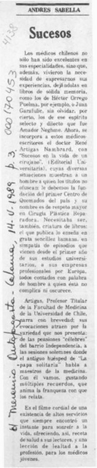 Sucesos  [artículo]Andrés Sabella.