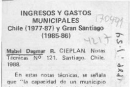 Ingresos y gastos municipales  [artículo].