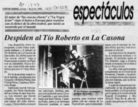 Despiden al tío Roberto en La Casona  [artículo].