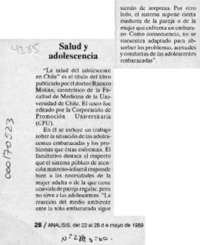 Salud y adolescencia  [artículo].