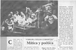"Chiloé, cielos cubiertos" mítica y póetica  [artículo] Virginia Vidal.
