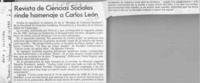 Revista de Ciencias Sociales rinde homenaje a Carlos León  [artículo].
